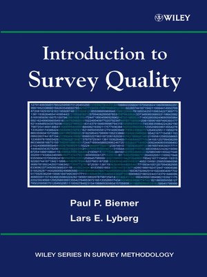 cover image of Introduction to Survey Quality